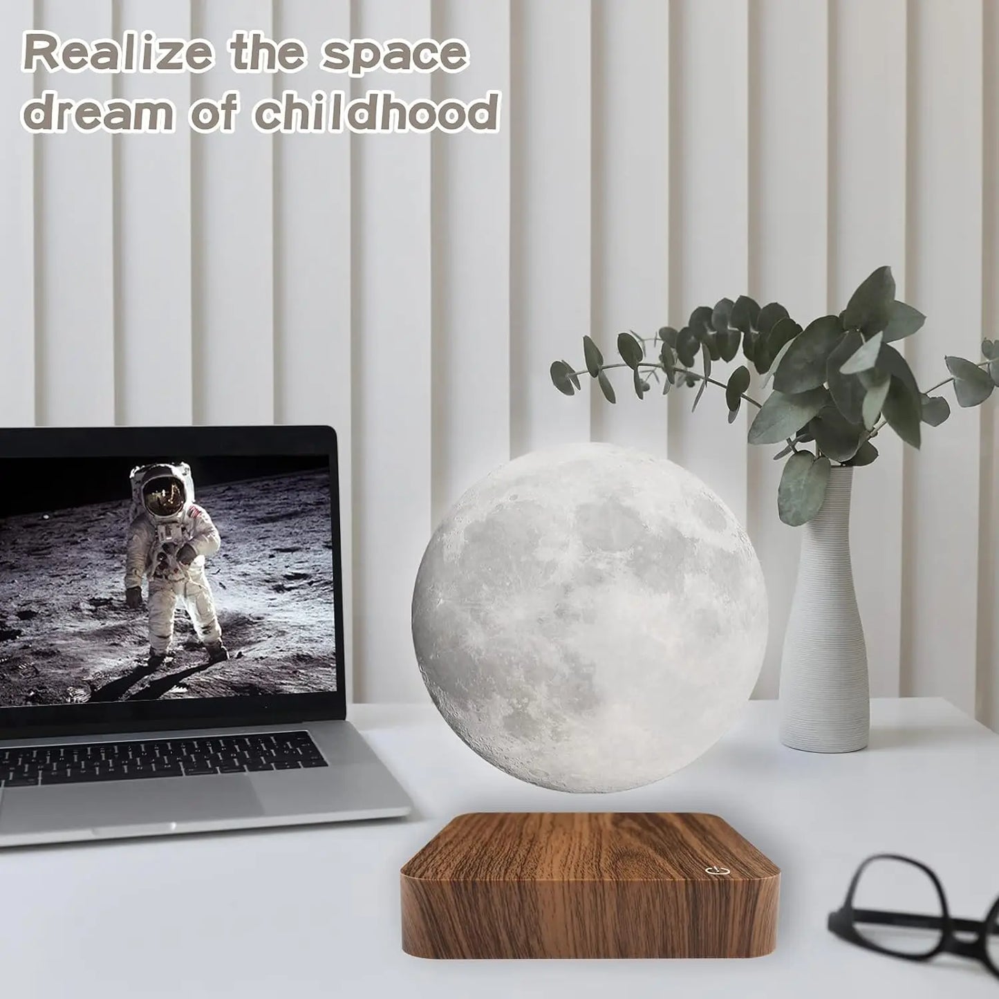 Magnetic Floating Moon Night Light Lamp and Levitating Bulb with 3 Colors.