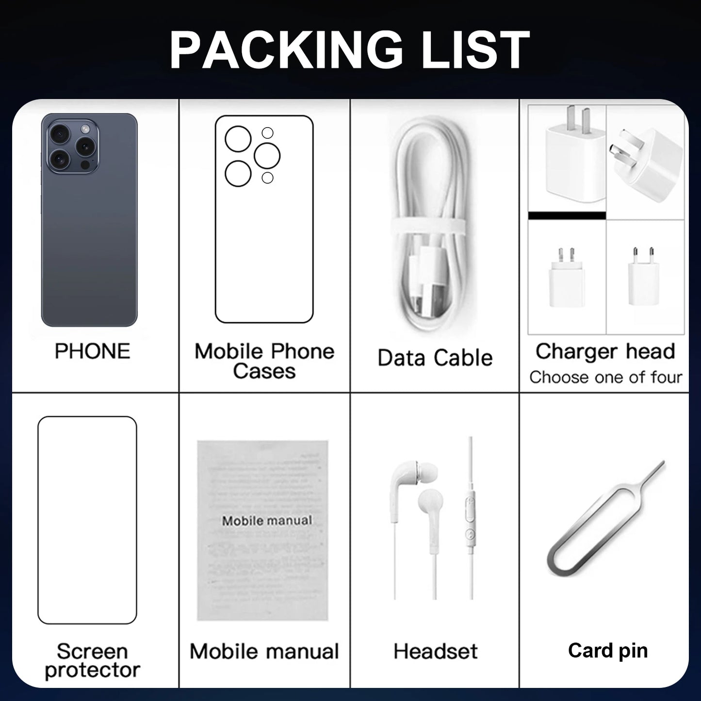 I16 Pro Max 5G Android 14 Mobile Phone - Various Colors
