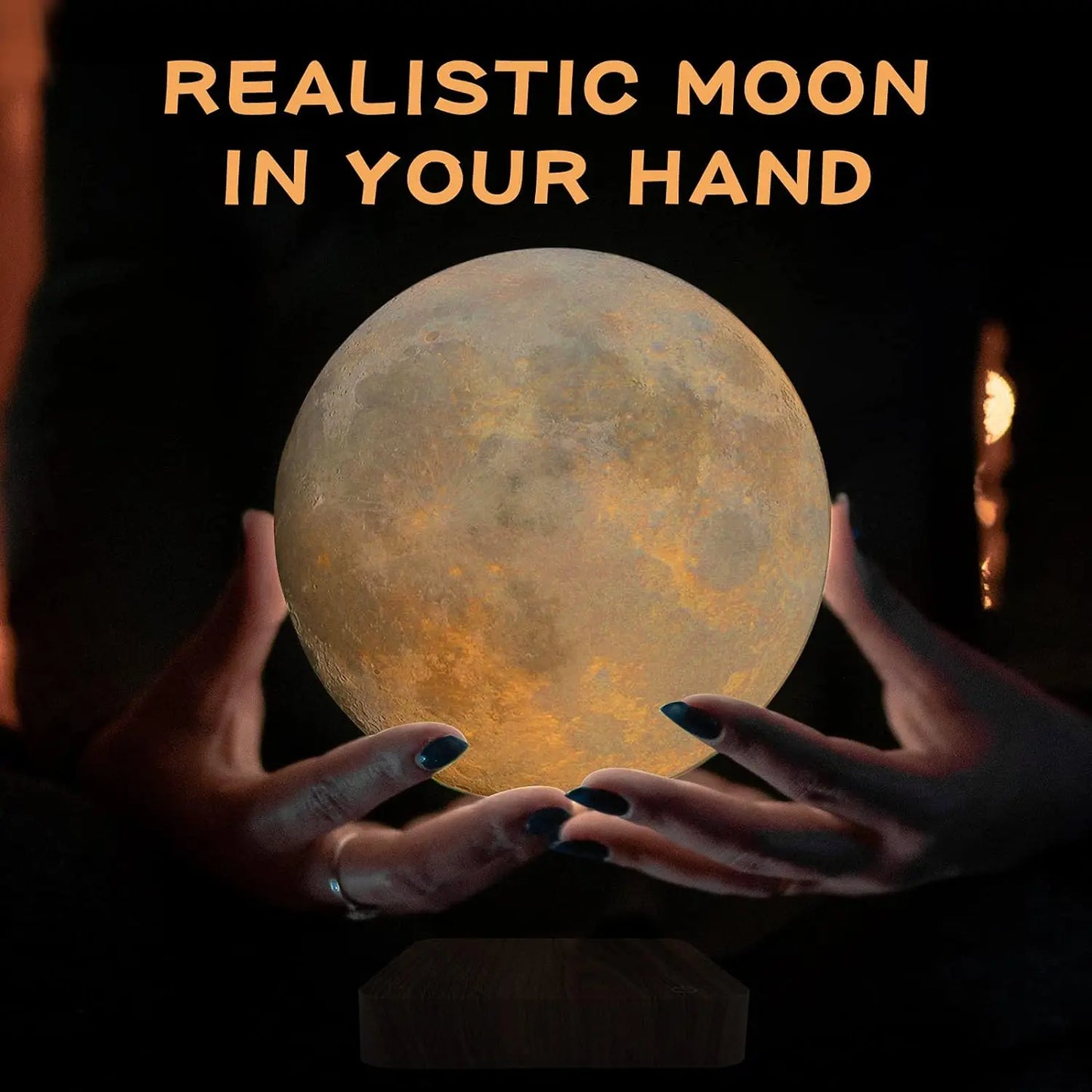 Magnetic Floating Moon Night Light Lamp and Levitating Bulb with 3 Colors.