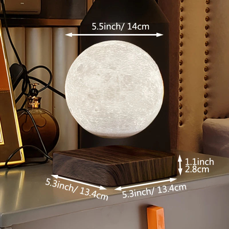 Magnetic Floating Moon Night Light Lamp and Levitating Bulb with 3 Colors.