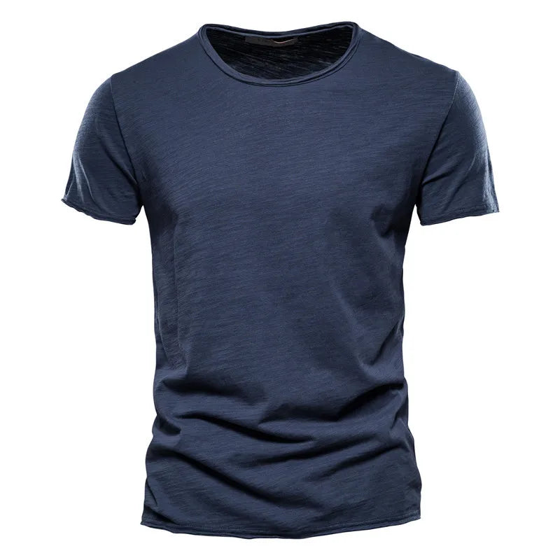 Camiseta De Pico Ajustada 100% Algodón Para Hombre, Diseño Moderno y Elegante.