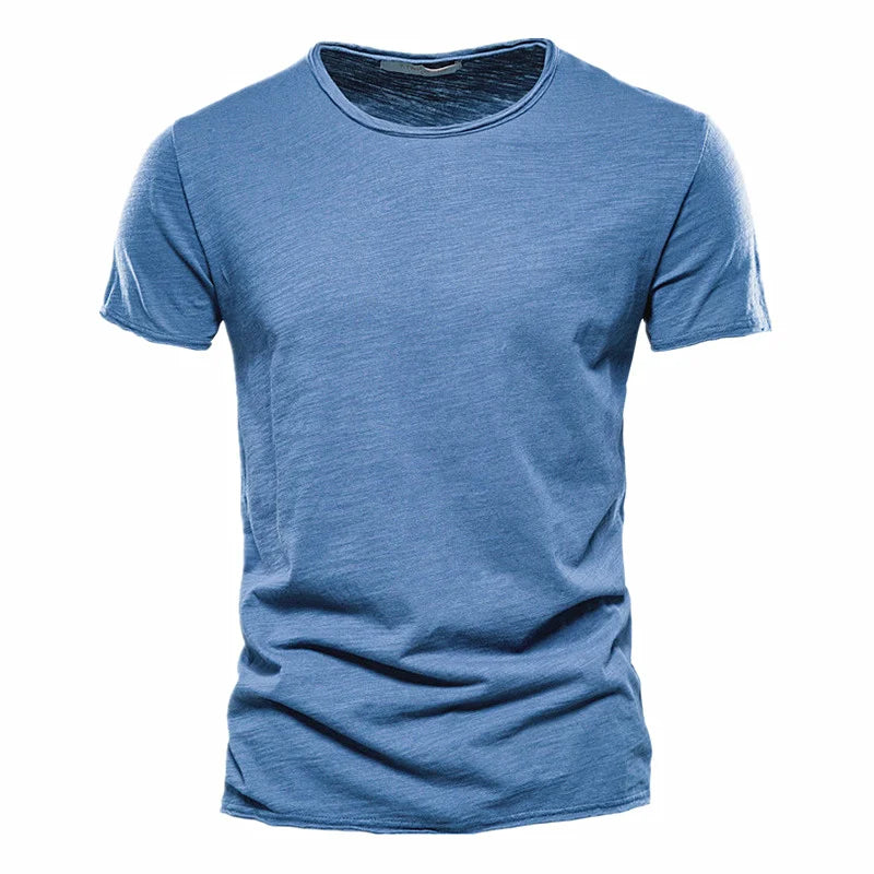 Camiseta De Pico Ajustada 100% Algodón Para Hombre, Diseño Moderno y Elegante.