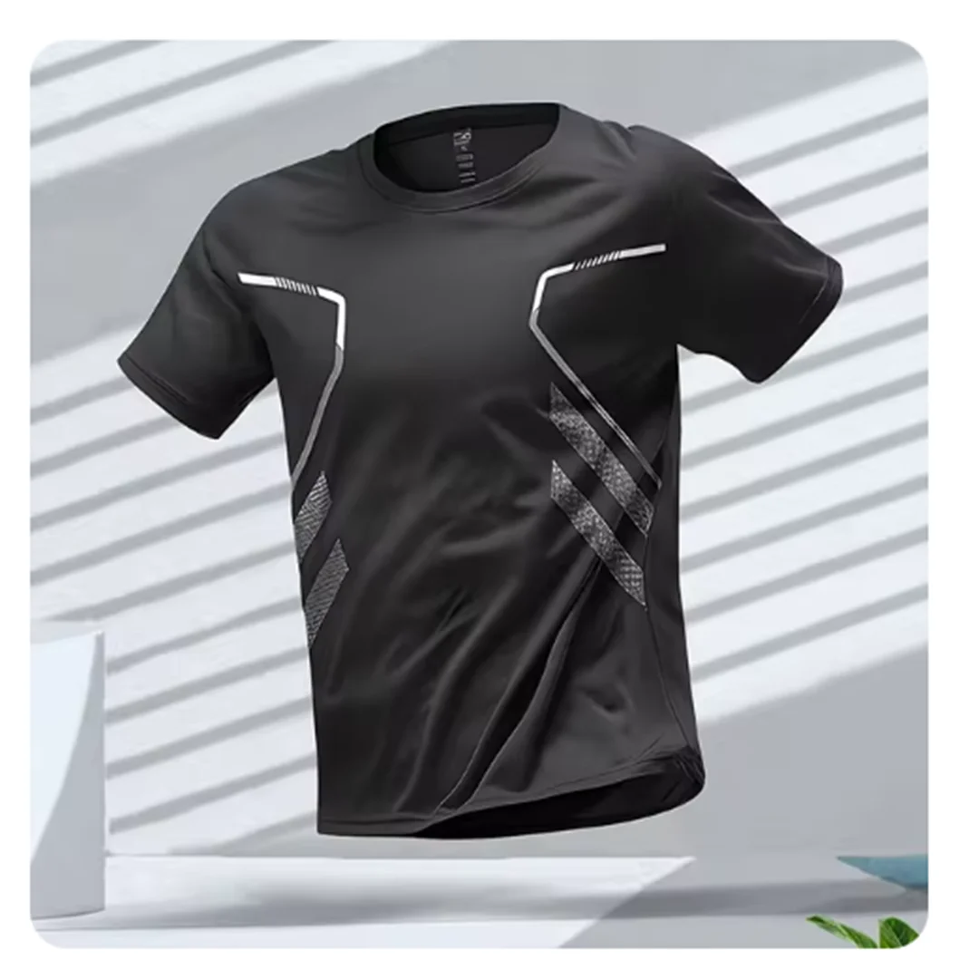 Camiseta Deportiva Para Hombre Transpirable De Secado Rápido de Manga Corta.
