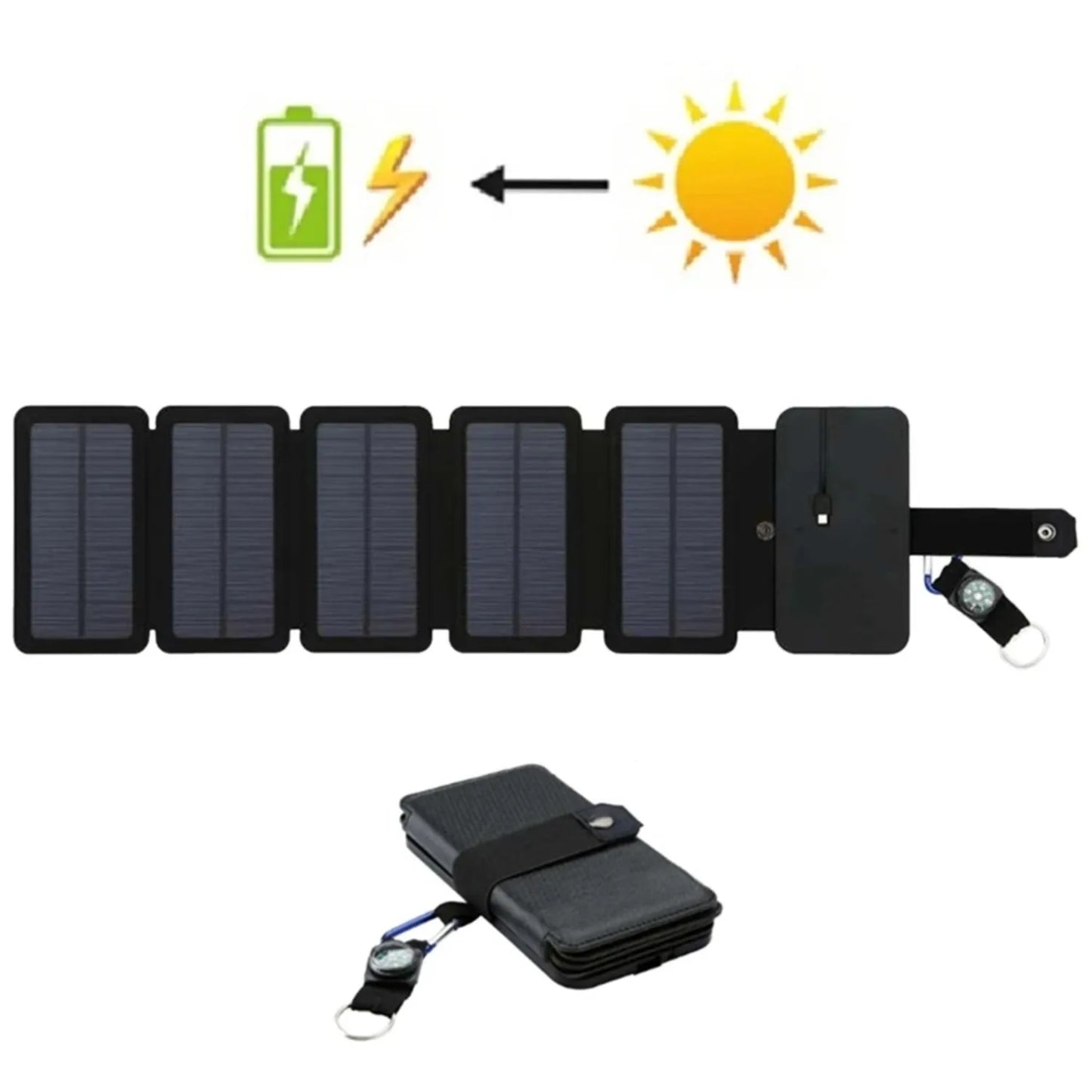 Panel Solar Portátil y Plegable de 800W de 6 pliegues Con Carga De 20 w/h Con USB.