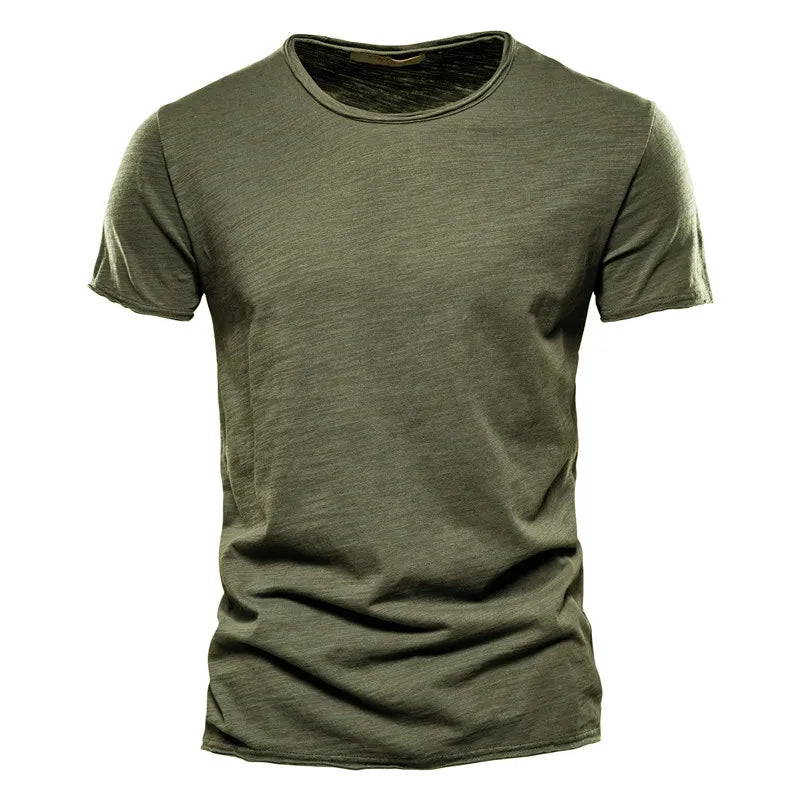 Camiseta De Pico Ajustada 100% Algodón Para Hombre, Diseño Moderno y Elegante.