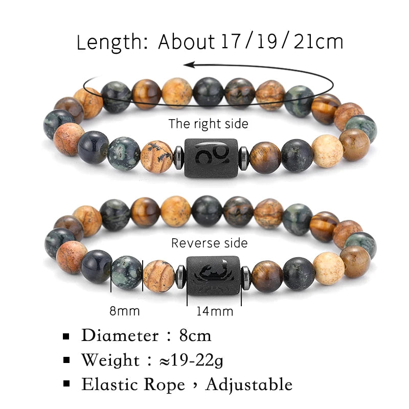 Pulseras Del Zodiaco. 12 Modelo Diferentes de Piedra Natural. Elige tú signo.