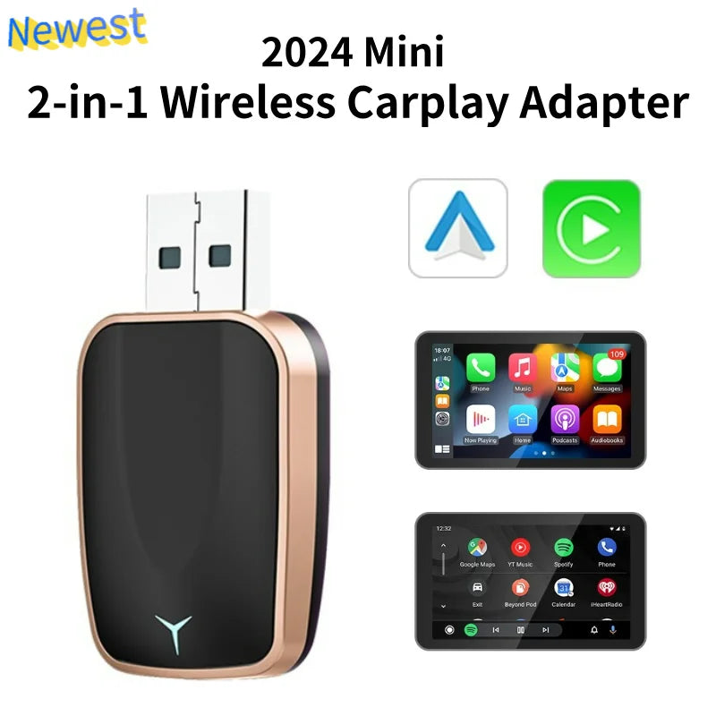 NUEVO CarPlay inalámbrico 2 en 1 con IA Android Auto 5G WIFI