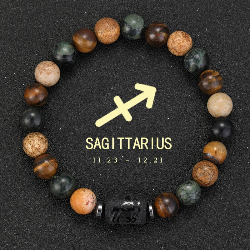 Pulseras Del Zodiaco. 12 Modelo Diferentes de Piedra Natural. Elige tú signo.