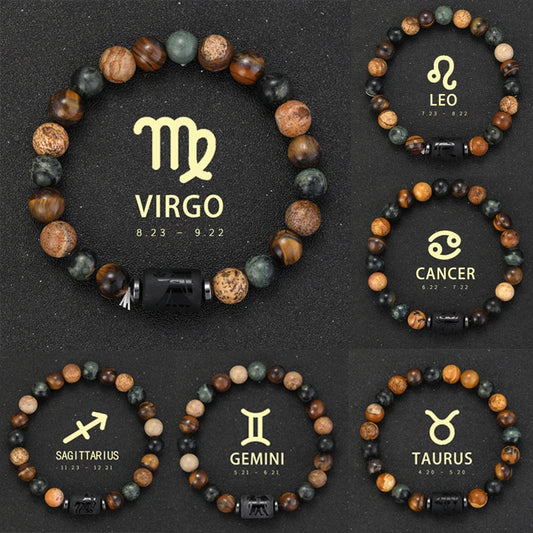 Pulseras Del Zodiaco. 12 Modelo Diferentes de Piedra Natural. Elige tú signo.