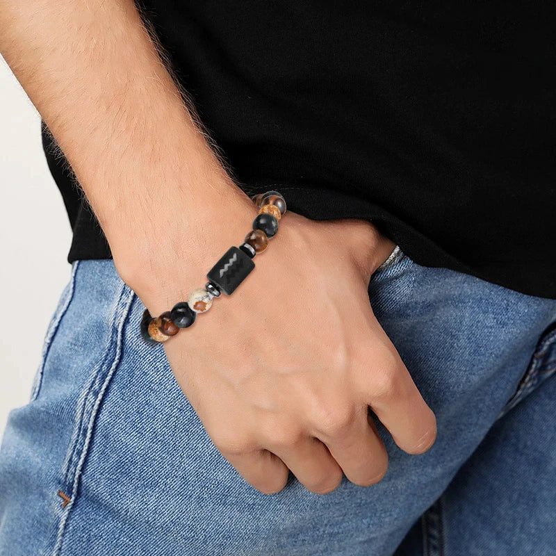 Pulseras Del Zodiaco. 12 Modelo Diferentes de Piedra Natural. Elige tú signo.