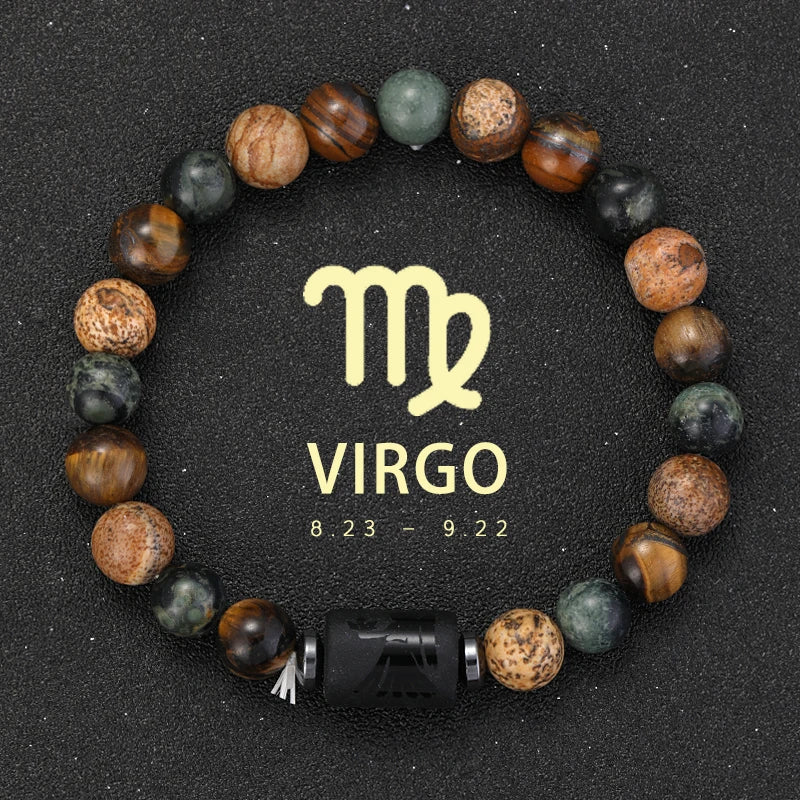 Pulseras Del Zodiaco. 12 Modelo Diferentes de Piedra Natural. Elige tú signo.