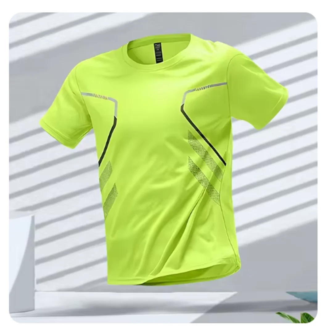 Camiseta Deportiva Para Hombre Transpirable De Secado Rápido de Manga Corta.
