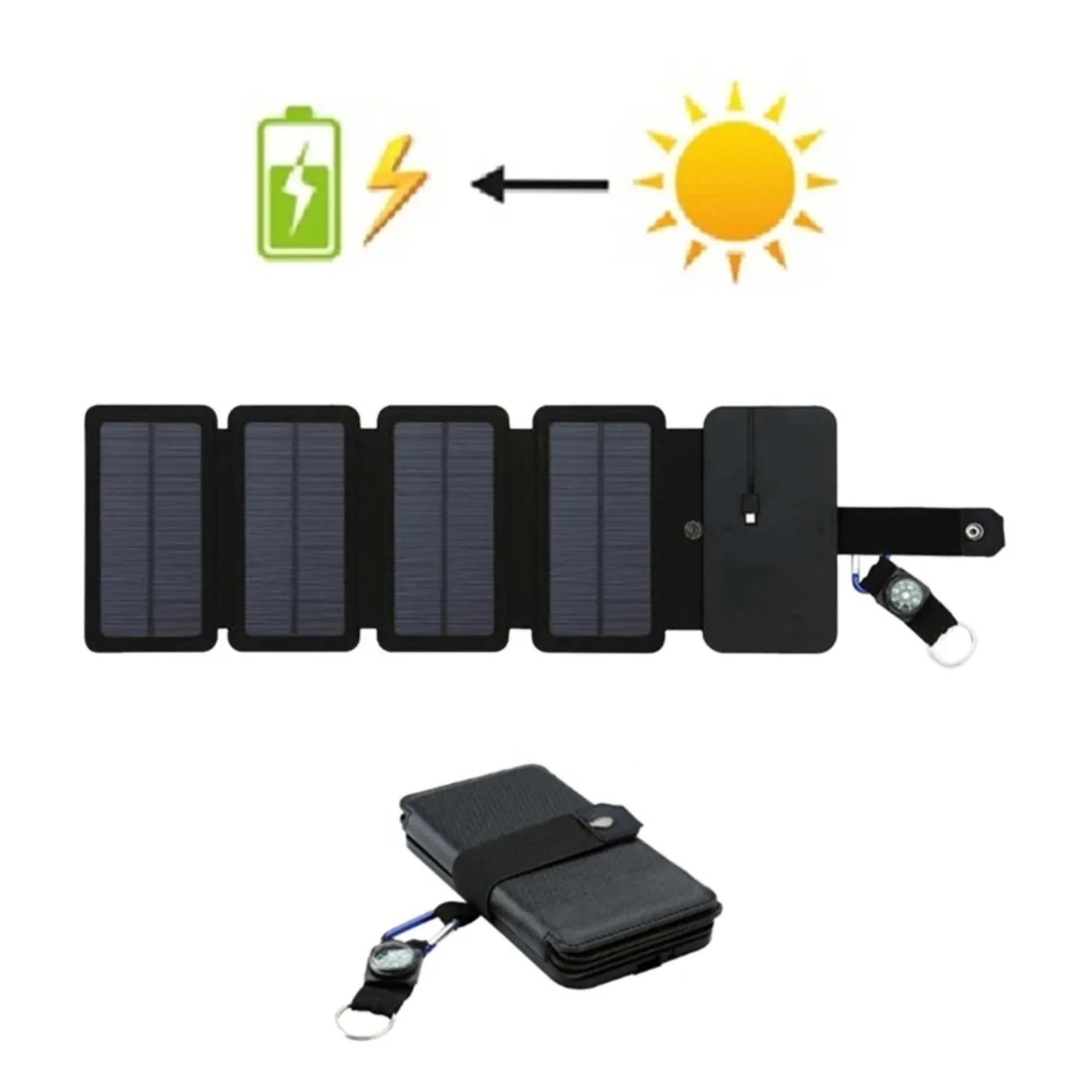Panel Solar Portátil y Plegable de 800W de 6 pliegues Con Carga De 20 w/h Con USB.