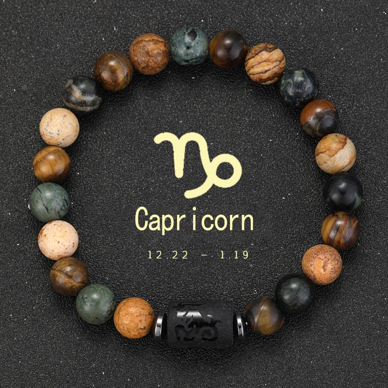 Pulseras Del Zodiaco. 12 Modelo Diferentes de Piedra Natural. Elige tú signo.