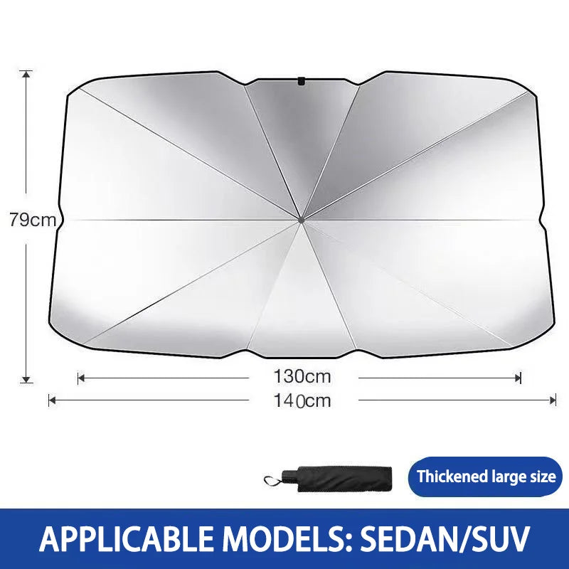 Parasol Para Coche En Forma De Paraguas Super Cómodo Con Aislamiento Térmico.