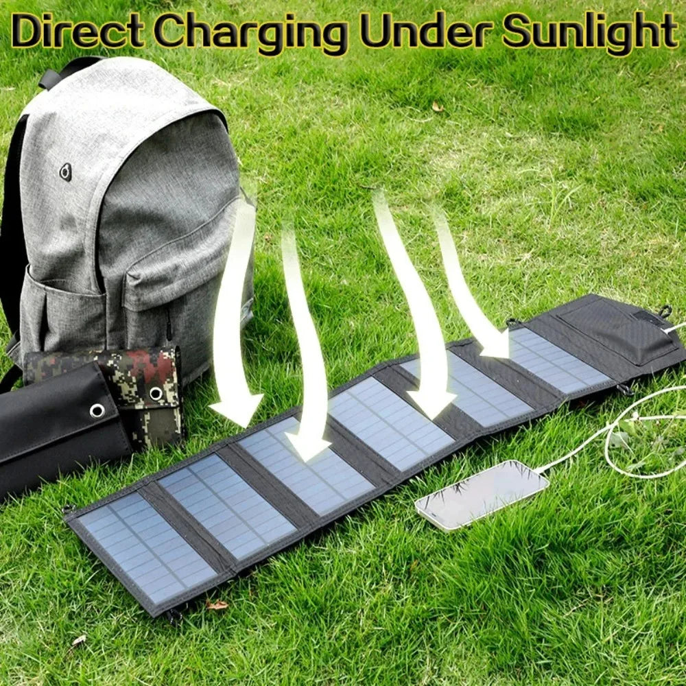 Panel Solar Portátil y Plegable de 800W de 6 pliegues Con Carga De 20 w/h Con USB.