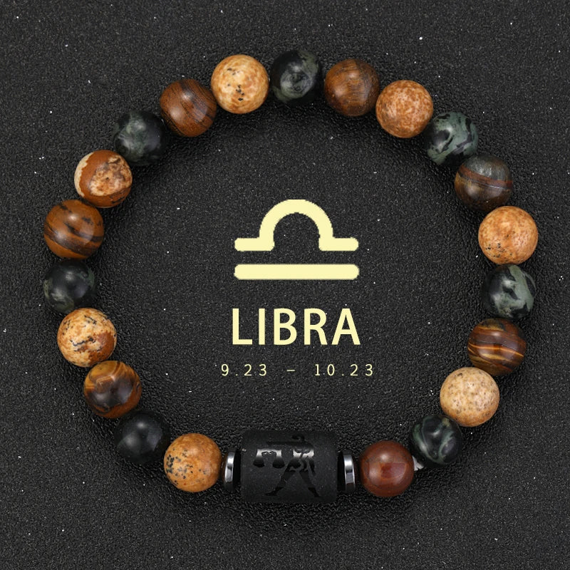 Pulseras Del Zodiaco. 12 Modelo Diferentes de Piedra Natural. Elige tú signo.