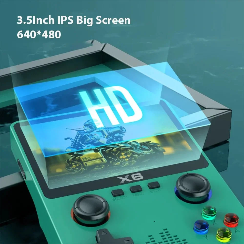 Nueva Consola Retro Portátil X6 Pantalla De 3.5" IPS Con 10.000 Juegos Incluidos.