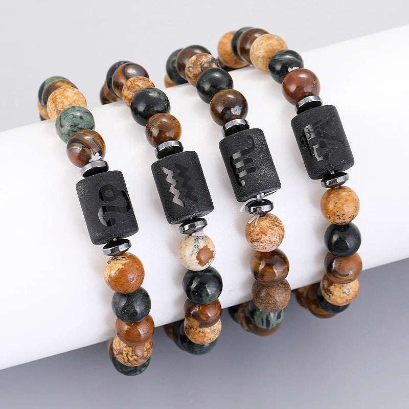 Pulseras Del Zodiaco. 12 Modelo Diferentes de Piedra Natural. Elige tú signo.