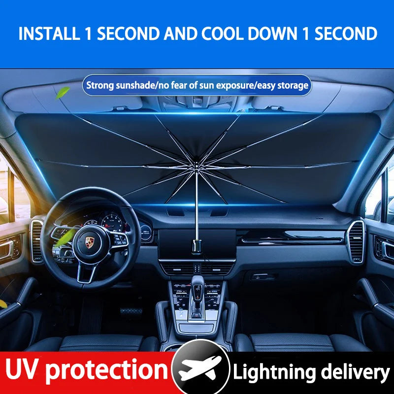 Parasol Para Coche En Forma De Paraguas Super Cómodo Con Aislamiento Térmico.