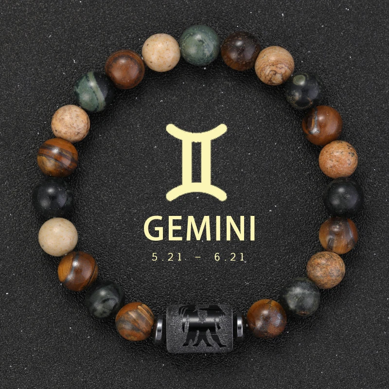 Pulseras Del Zodiaco. 12 Modelo Diferentes de Piedra Natural. Elige tú signo.