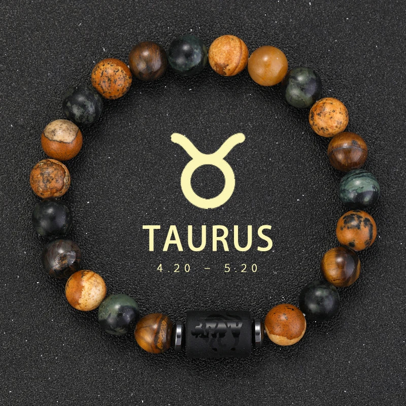 Pulseras Del Zodiaco. 12 Modelo Diferentes de Piedra Natural. Elige tú signo.