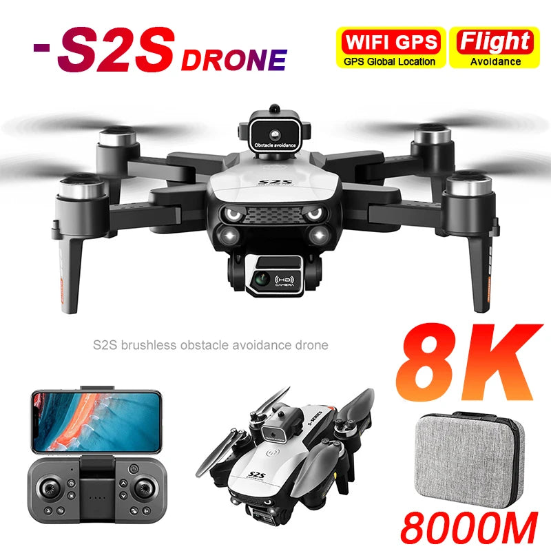 Mini Drone S2S Con Cámara HD Grabación 4K 8K WIFI GPS