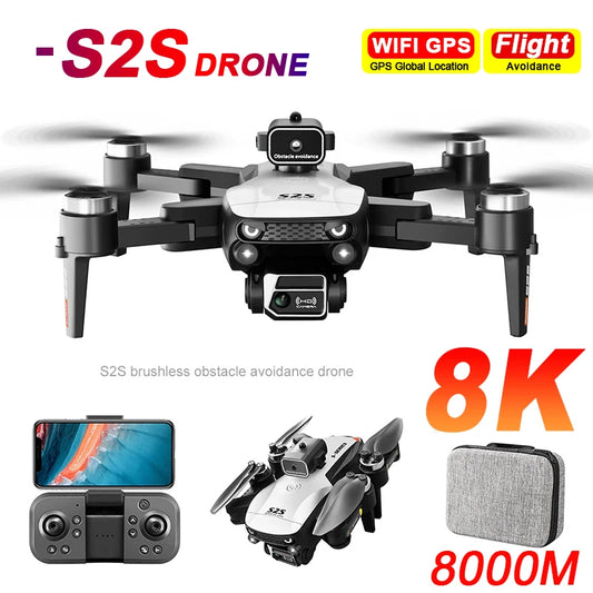 Mini Drone S2S Con Cámara HD Grabación 4K 8K WIFI GPS
