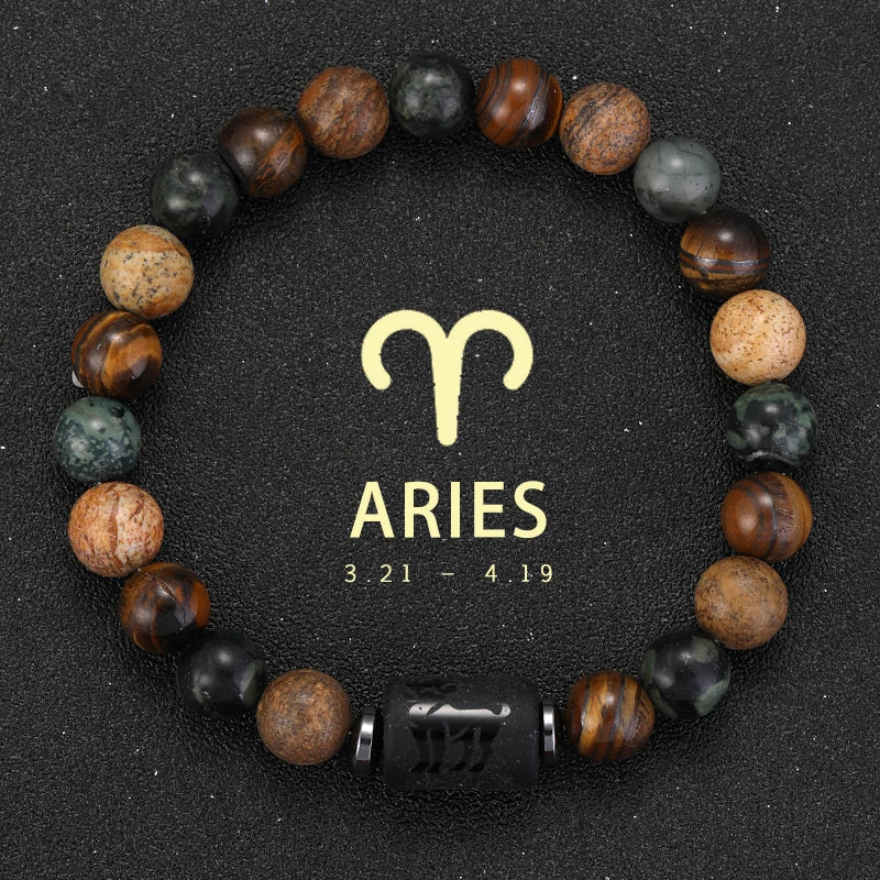 Pulseras Del Zodiaco. 12 Modelo Diferentes de Piedra Natural. Elige tú signo.