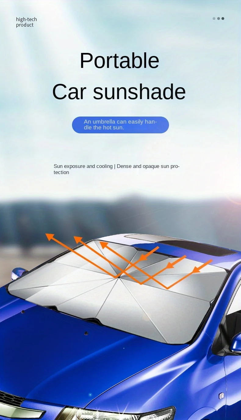 Parasol Para Coche En Forma De Paraguas Super Cómodo Con Aislamiento Térmico.
