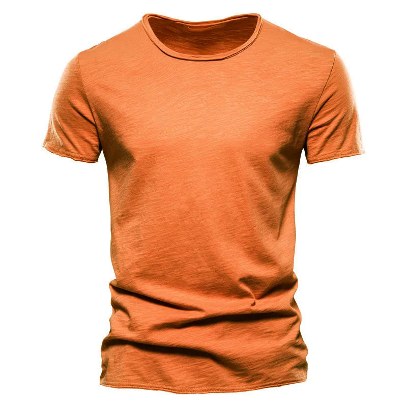 Camiseta De Pico Ajustada 100% Algodón Para Hombre, Diseño Moderno y Elegante.