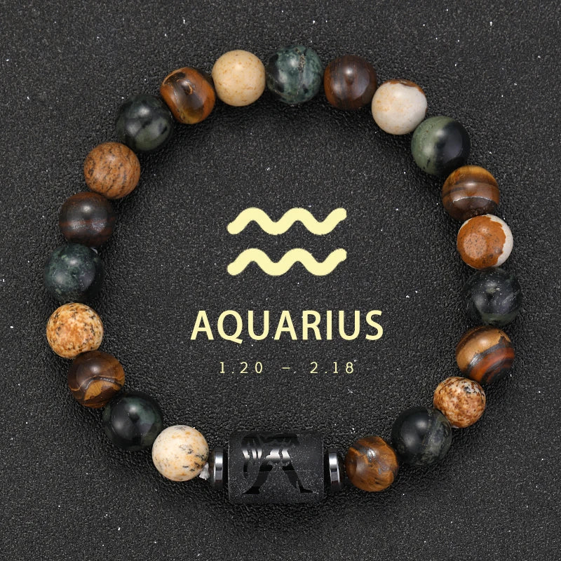 Pulseras Del Zodiaco. 12 Modelo Diferentes de Piedra Natural. Elige tú signo.