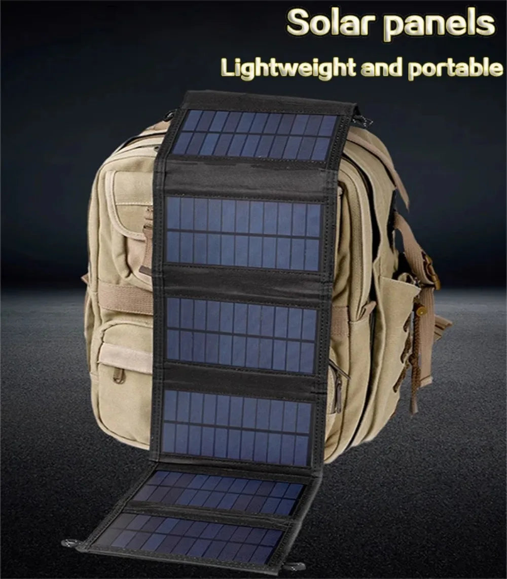 Panel Solar Portátil y Plegable de 800W de 6 pliegues Con Carga De 20 w/h Con USB.