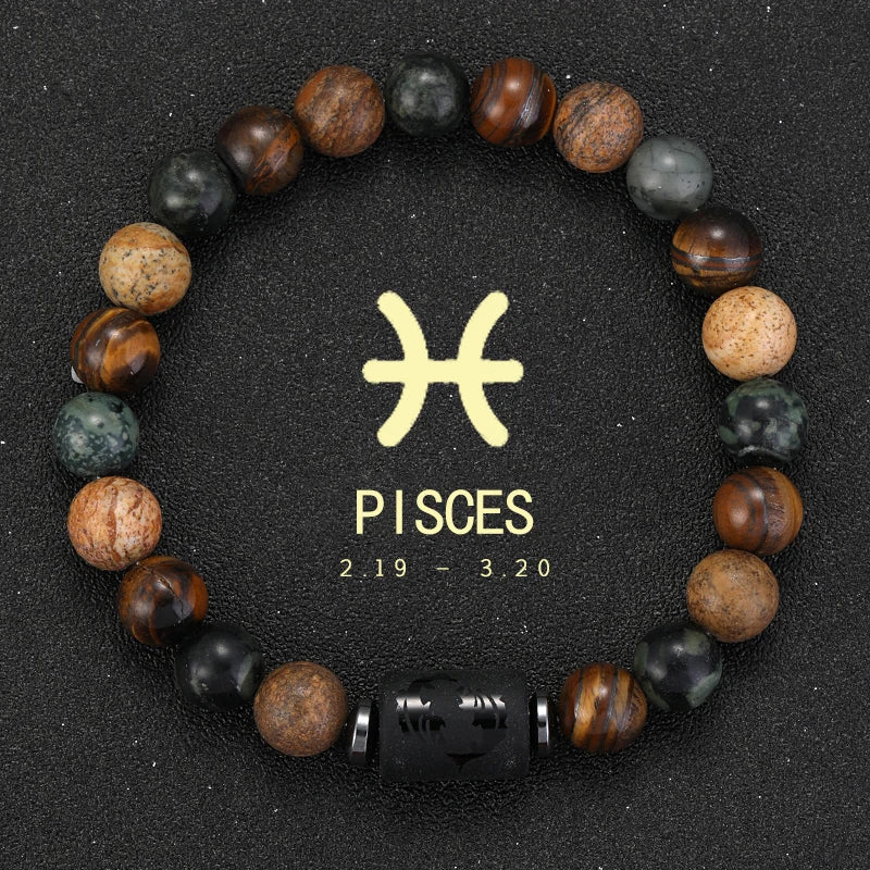 Pulseras Del Zodiaco. 12 Modelo Diferentes de Piedra Natural. Elige tú signo.
