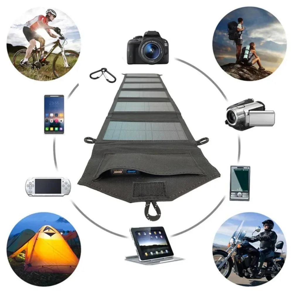 Panel Solar Portátil y Plegable de 800W de 6 pliegues Con Carga De 20 w/h Con USB.