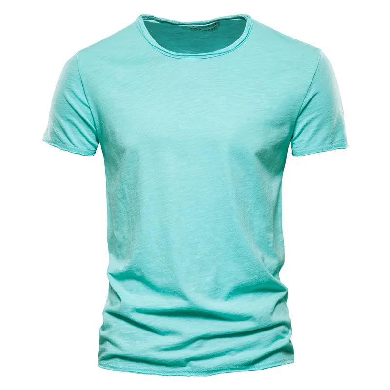 Camiseta De Pico Ajustada 100% Algodón Para Hombre, Diseño Moderno y Elegante.
