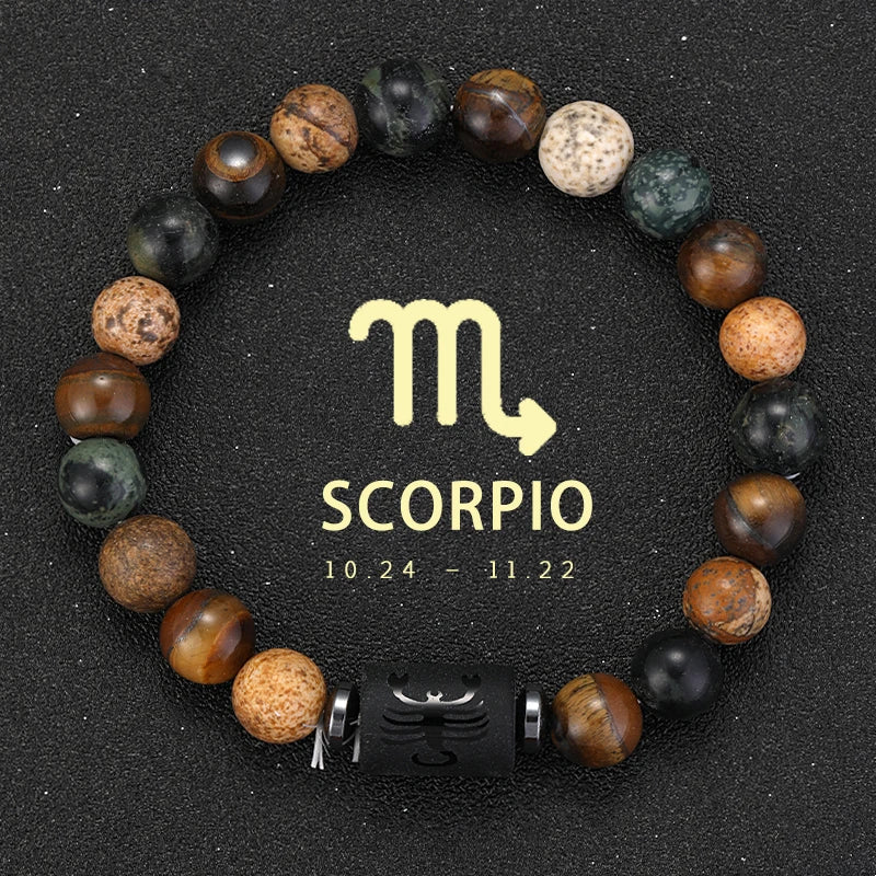 Pulseras Del Zodiaco. 12 Modelo Diferentes de Piedra Natural. Elige tú signo.
