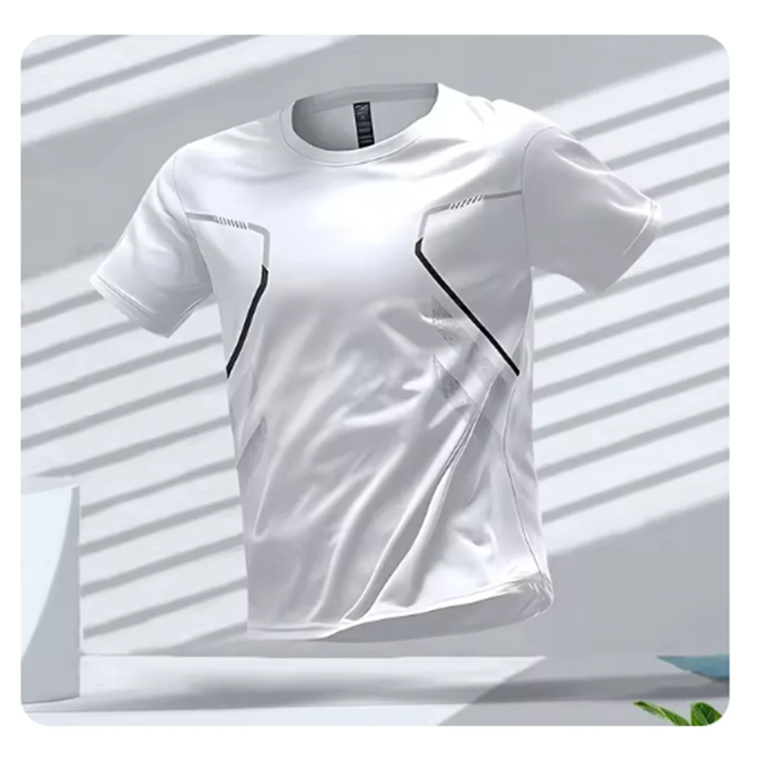 Camiseta Deportiva Para Hombre Transpirable De Secado Rápido de Manga Corta.