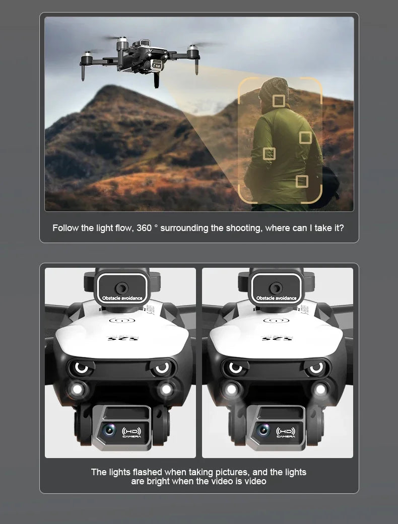 Mini Drone S2S Con Cámara HD Grabación 4K 8K WIFI GPS