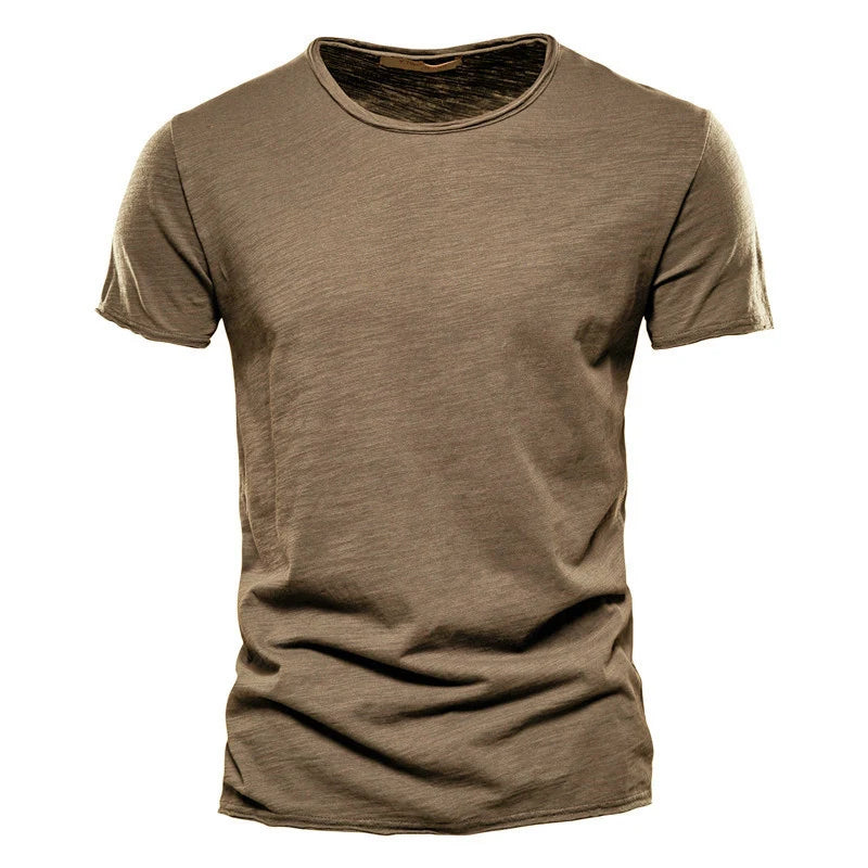 Camiseta De Pico Ajustada 100% Algodón Para Hombre, Diseño Moderno y Elegante.