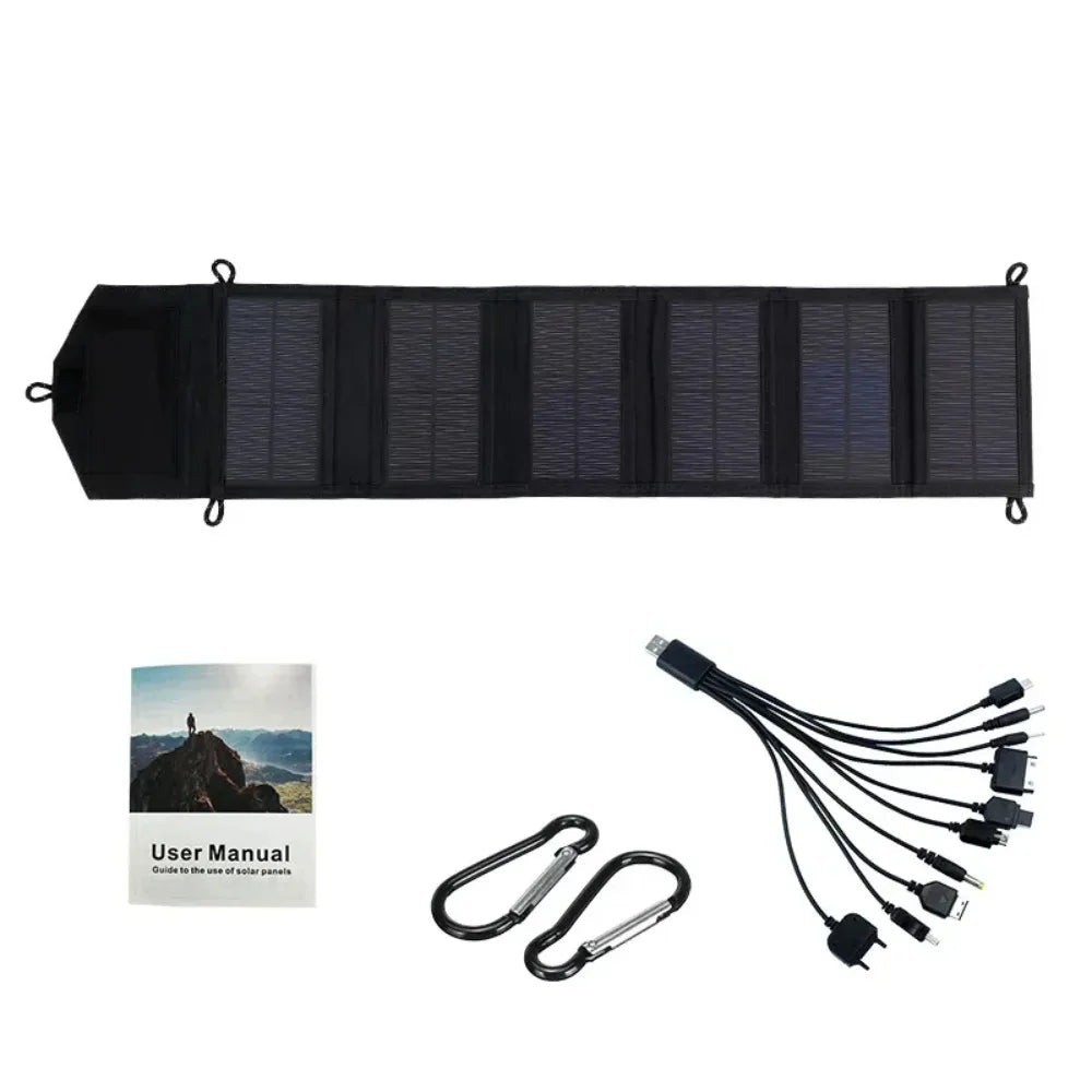 Panel Solar Portátil y Plegable de 800W de 6 pliegues Con Carga De 20 w/h Con USB.