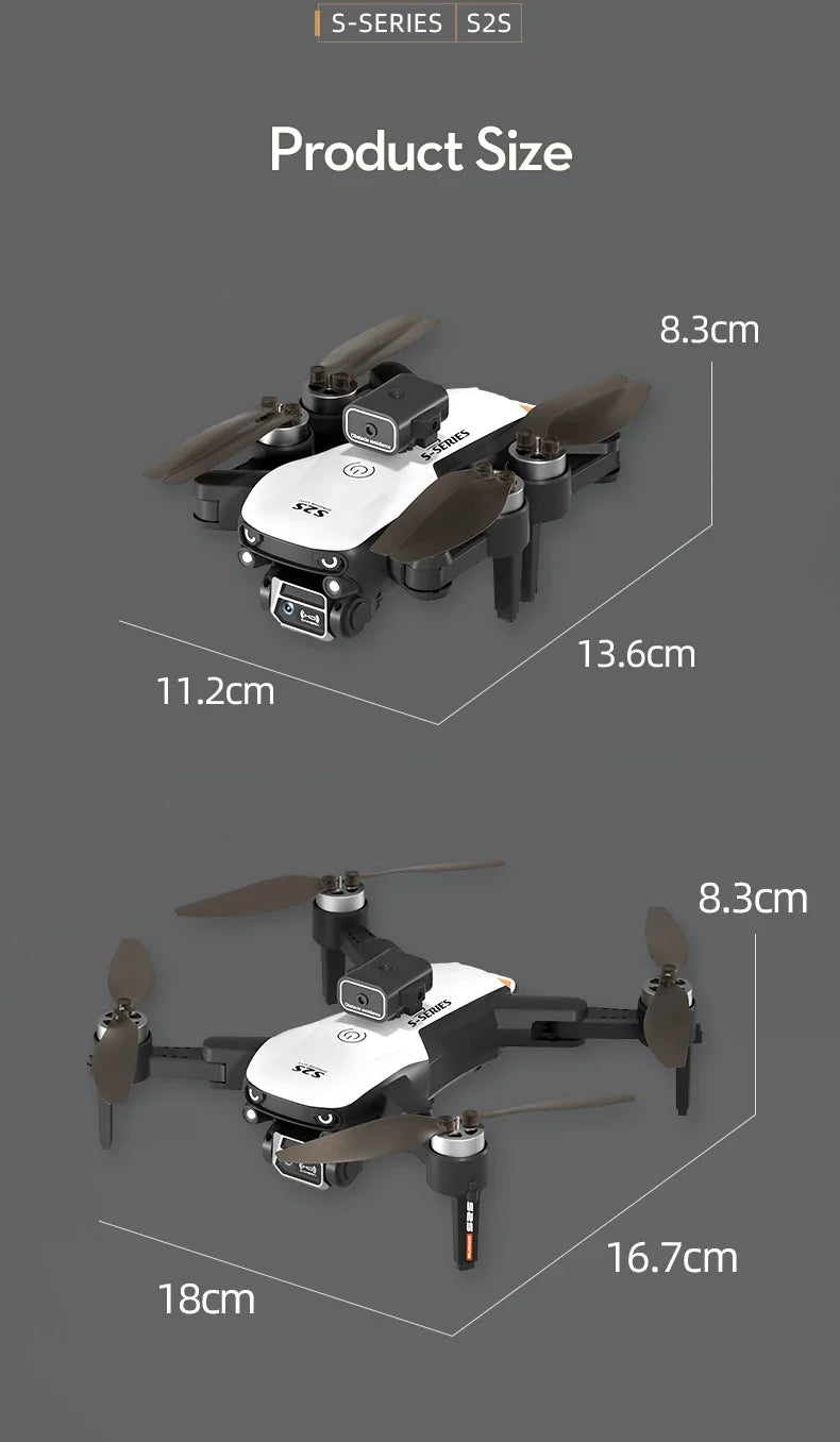 Mini Drone S2S Con Cámara HD Grabación 4K 8K WIFI GPS