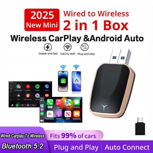 NUEVO CarPlay inalámbrico 2 en 1 con IA Android Auto 5G WIFI