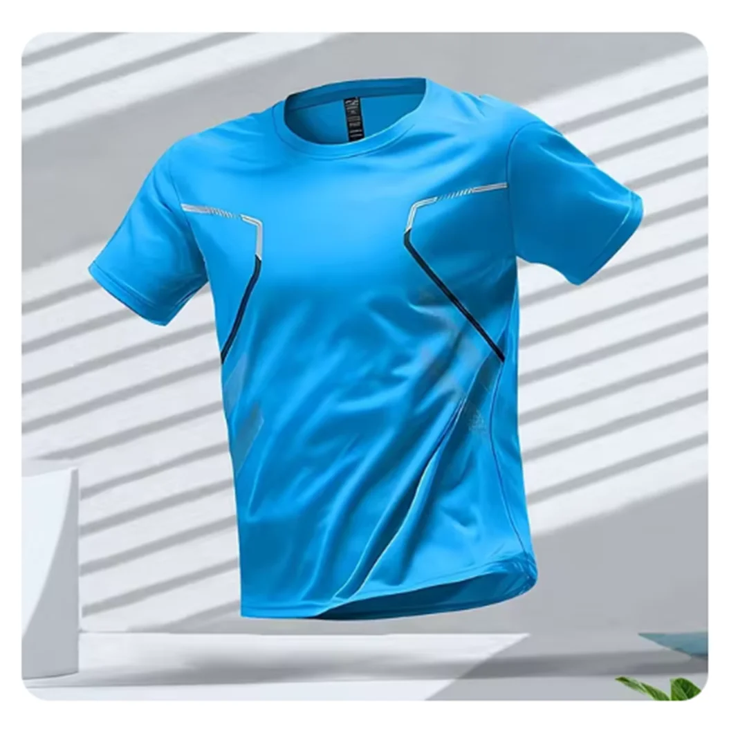Camiseta Deportiva Para Hombre Transpirable De Secado Rápido de Manga Corta.