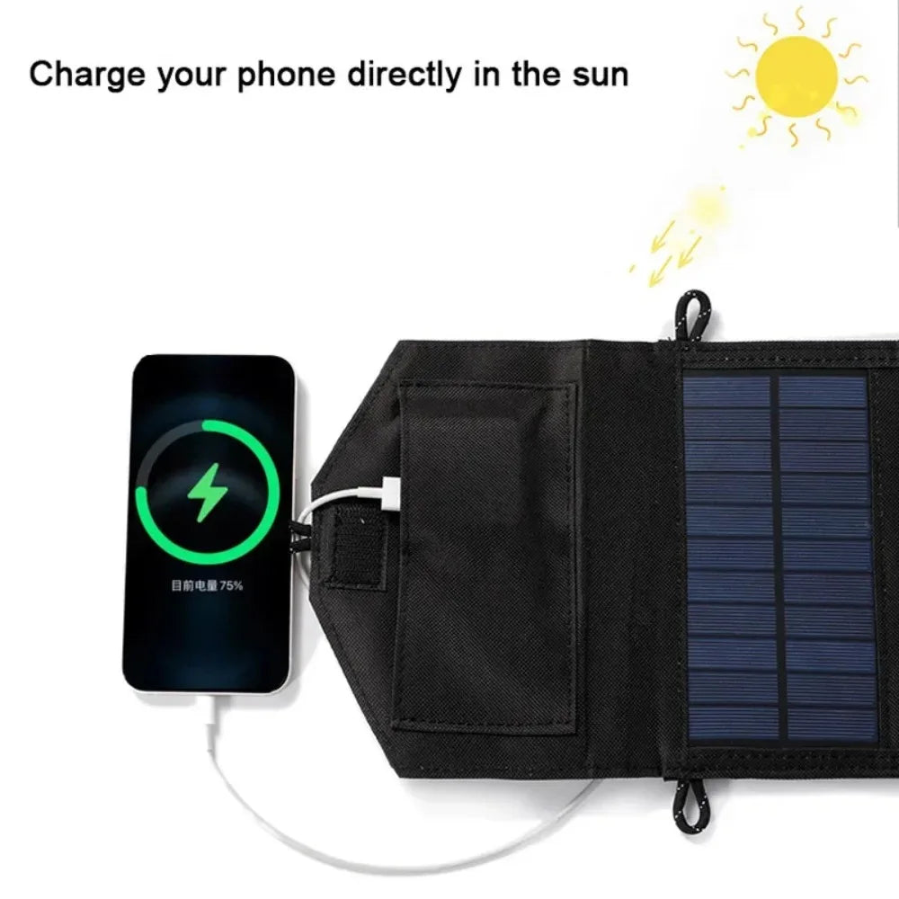 Panel Solar Portátil y Plegable de 800W de 6 pliegues Con Carga De 20 w/h Con USB.