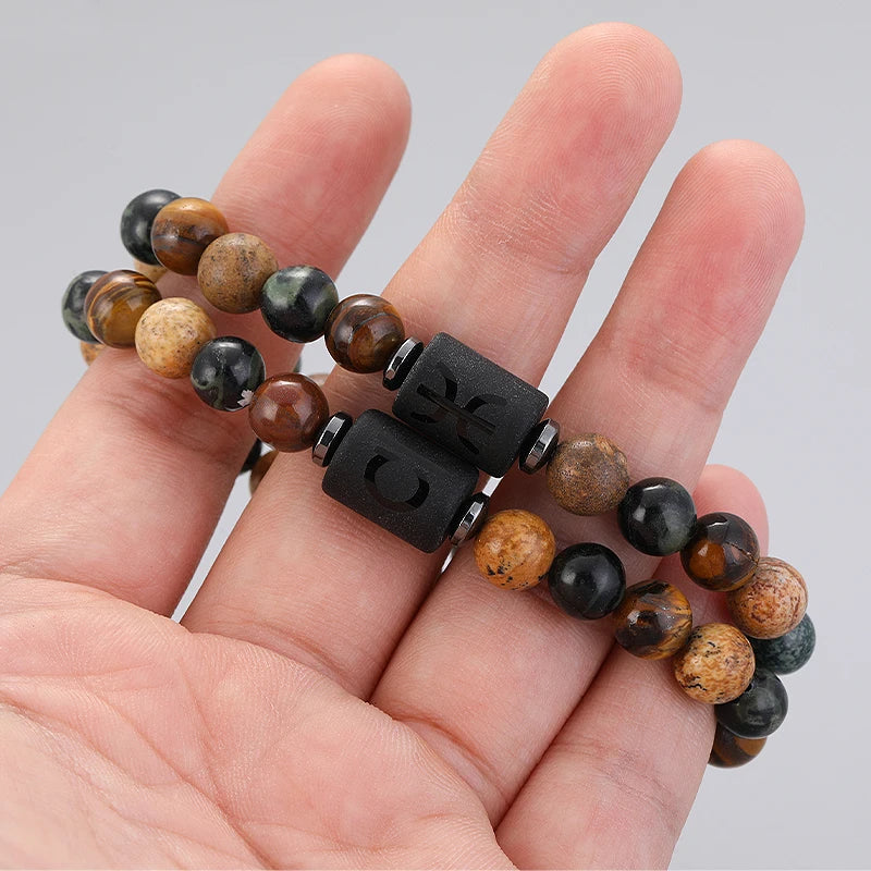 Pulseras Del Zodiaco. 12 Modelo Diferentes de Piedra Natural. Elige tú signo.